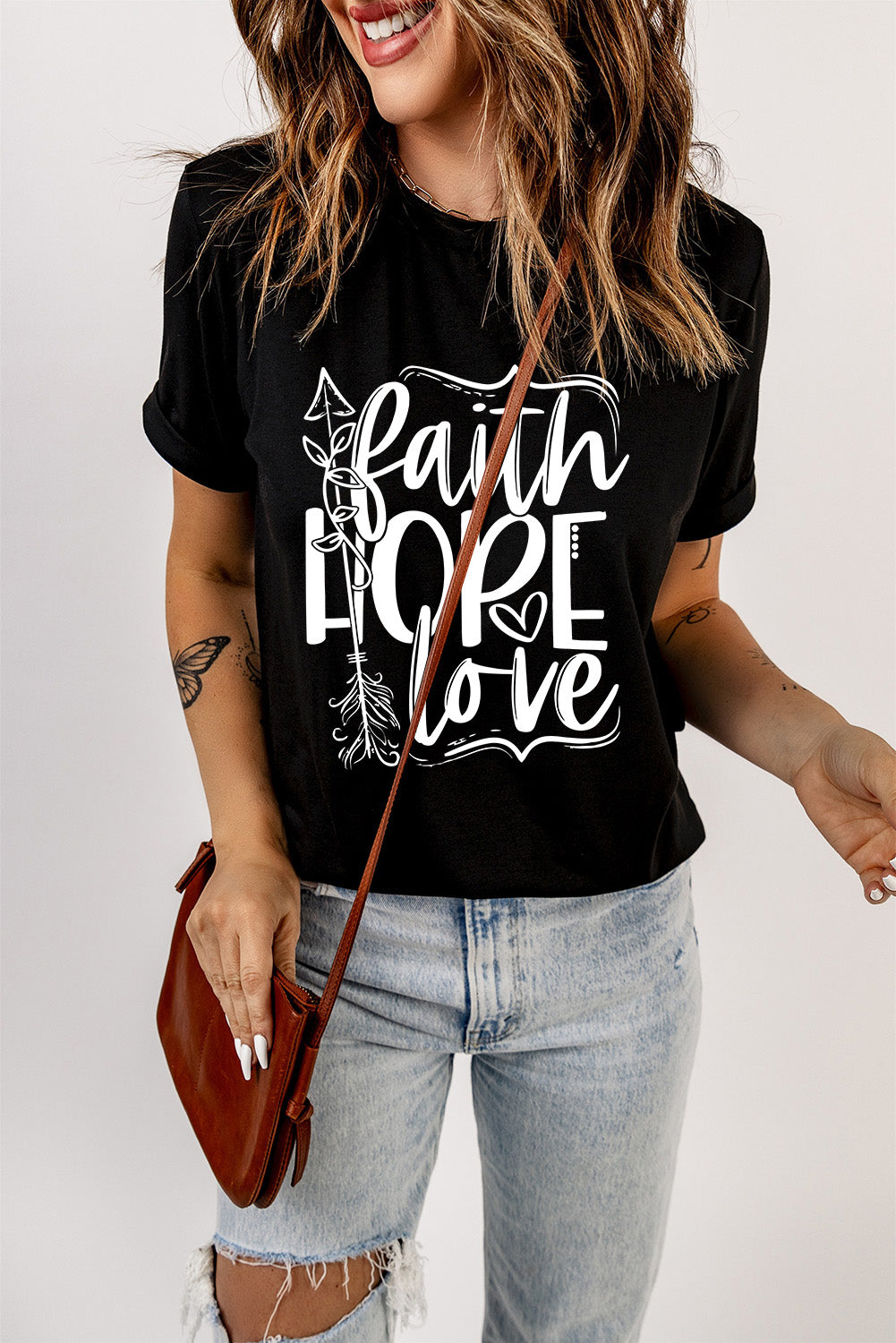 faith hope love graphic tee shirt