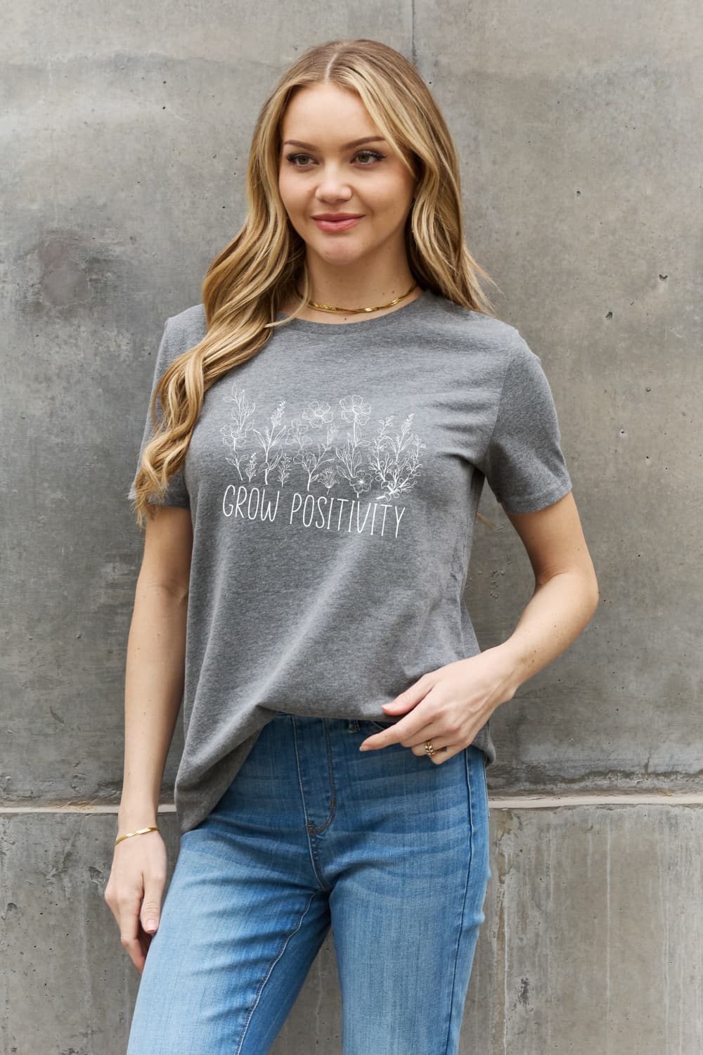 simply love simply love grow positivity graphic cotton tee