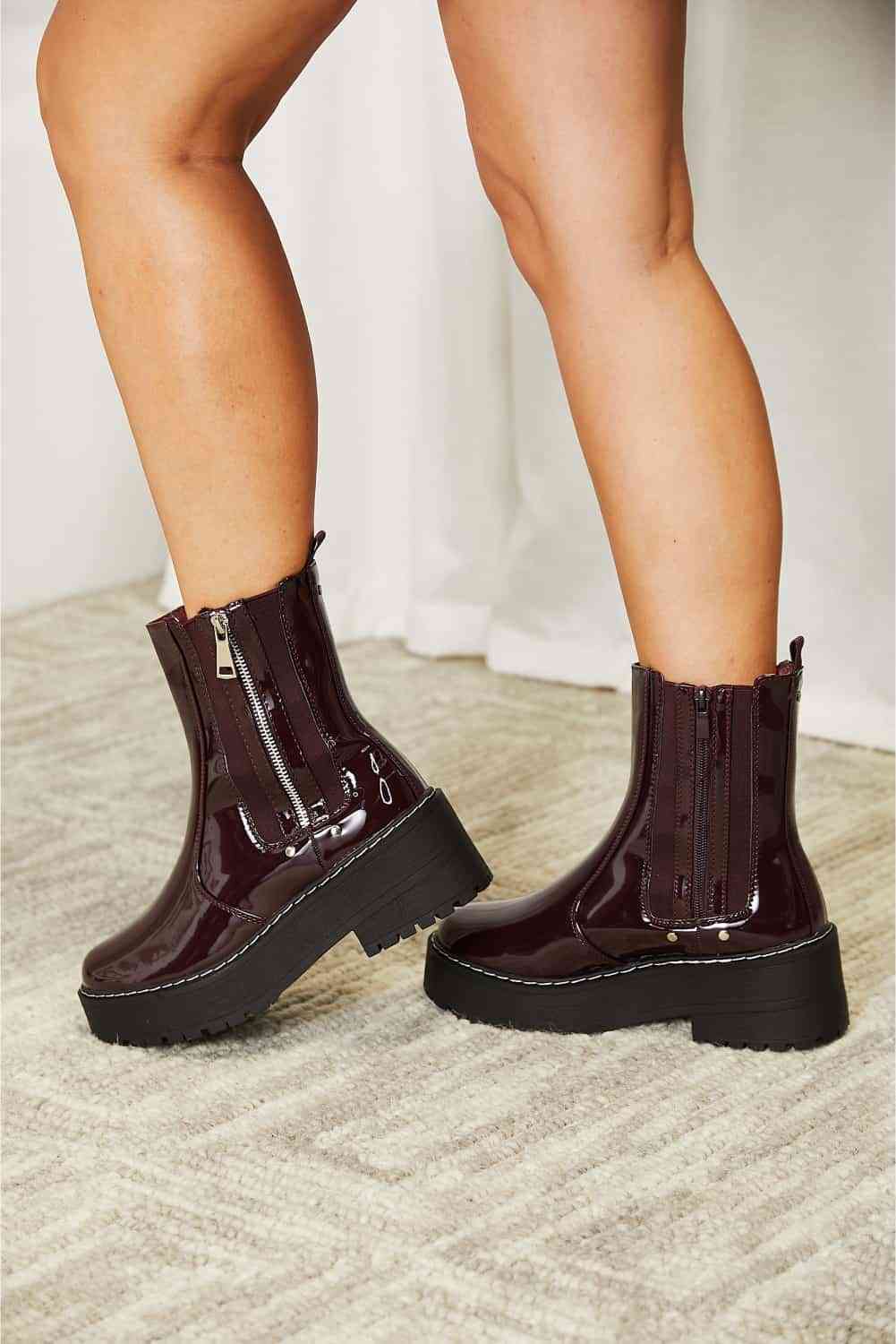 forever link side zip platform boots