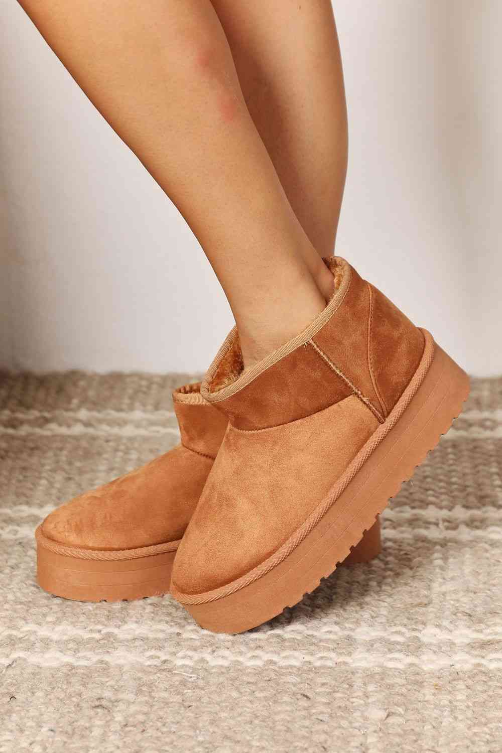 legend women's fleece lined chunky platform mini boots