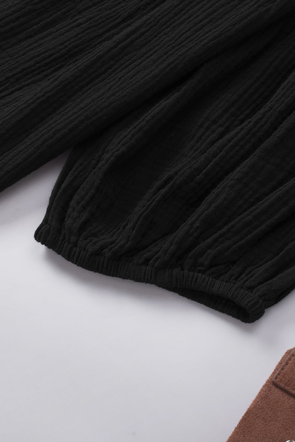 dropped shoulder v-neck blouse