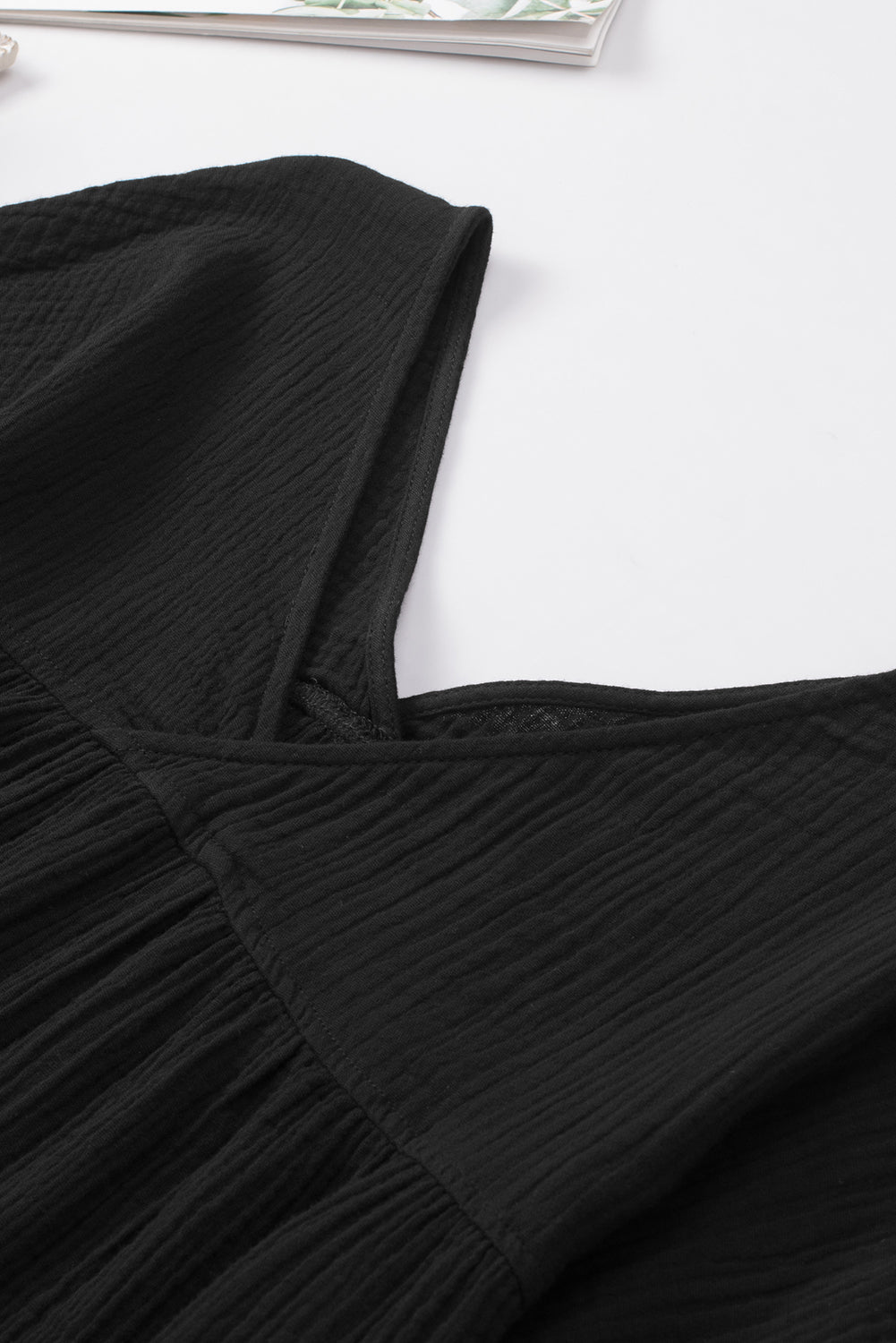 dropped shoulder v-neck blouse