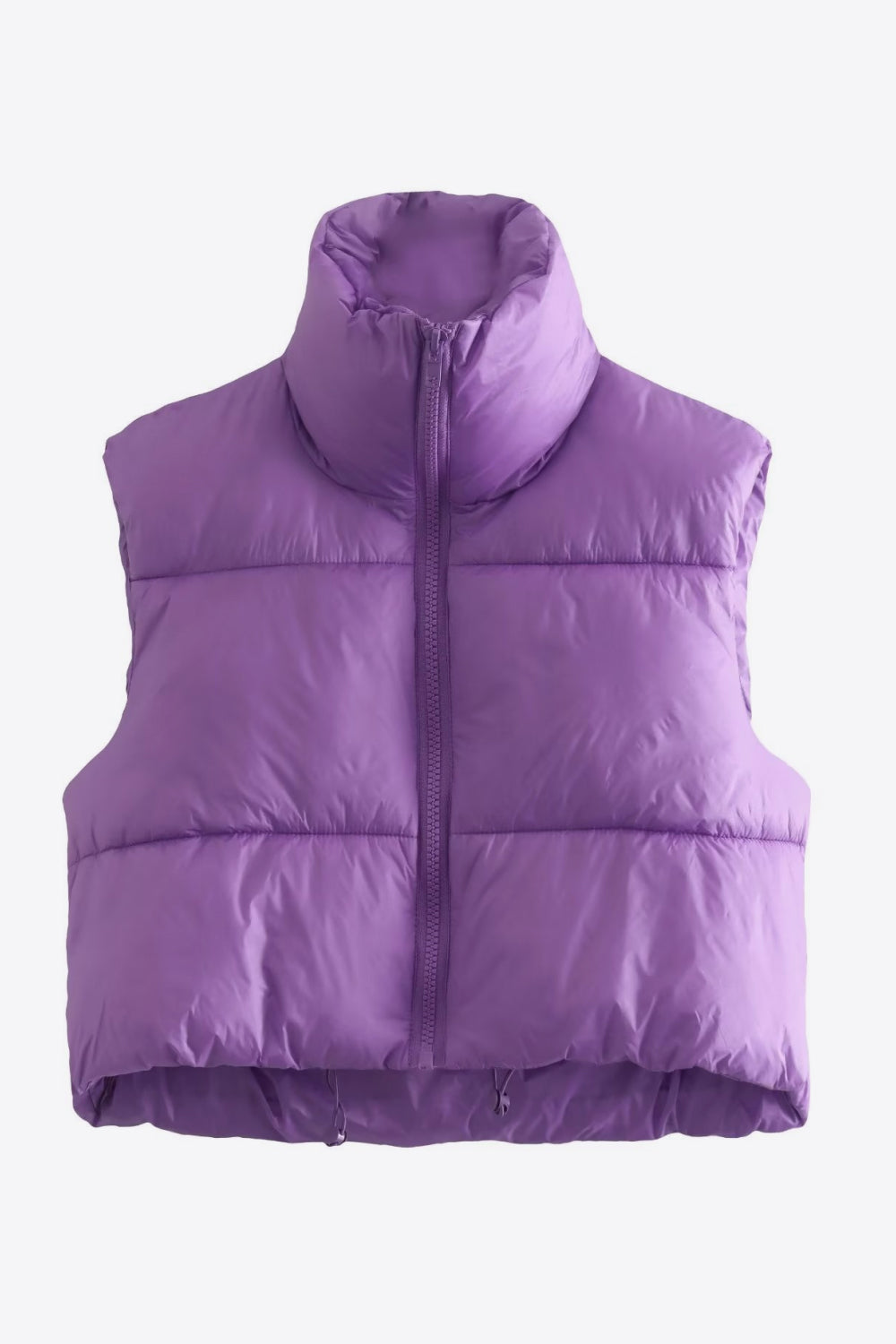 zip-up drawstring puffer vest