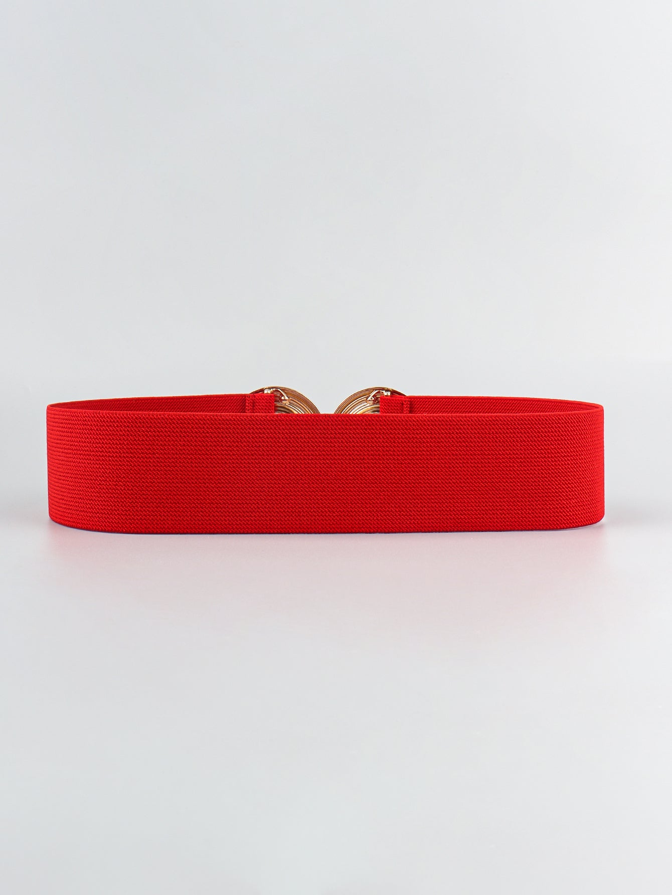 geometric buckle elastic wide belt