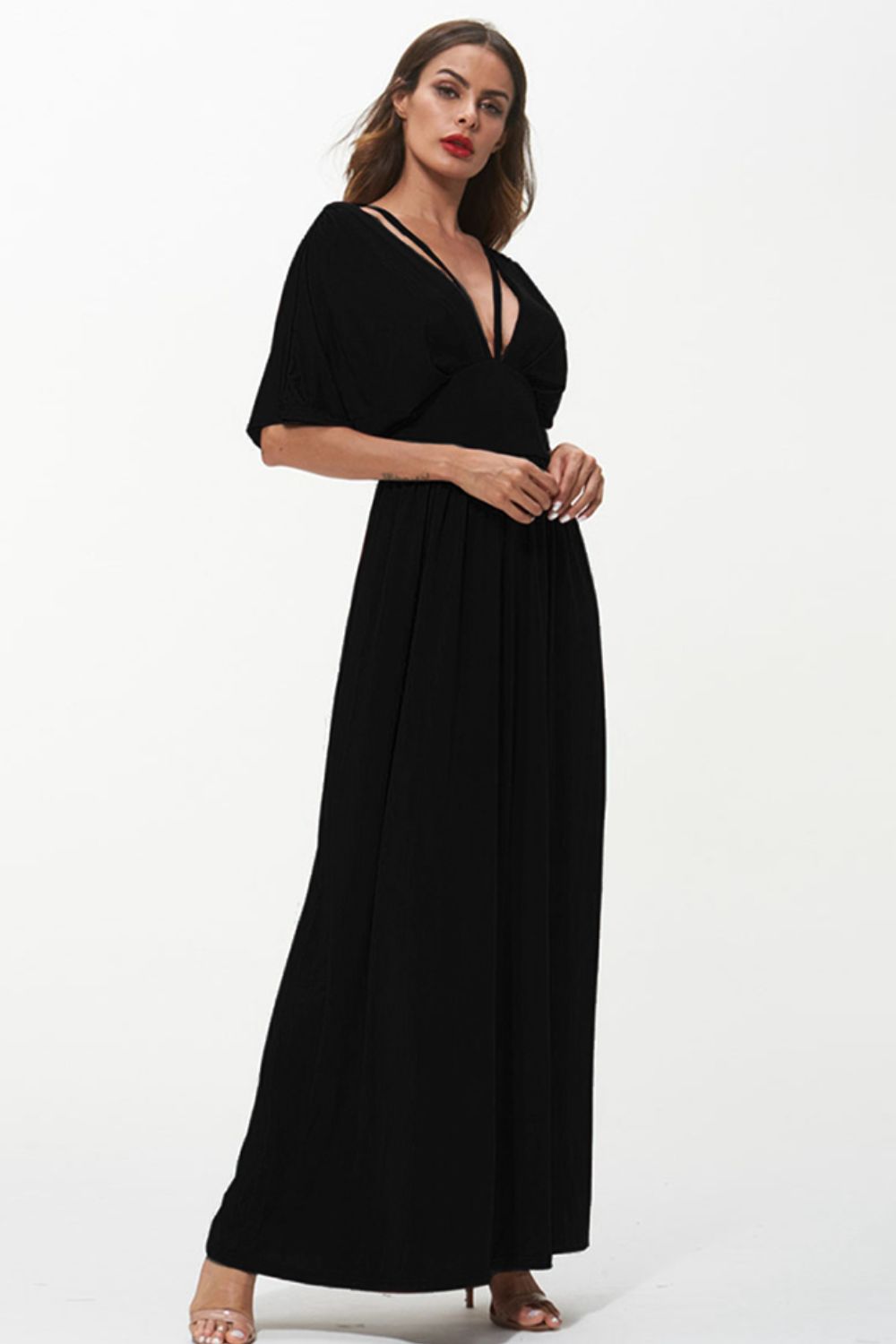 strappy neck maxi dress