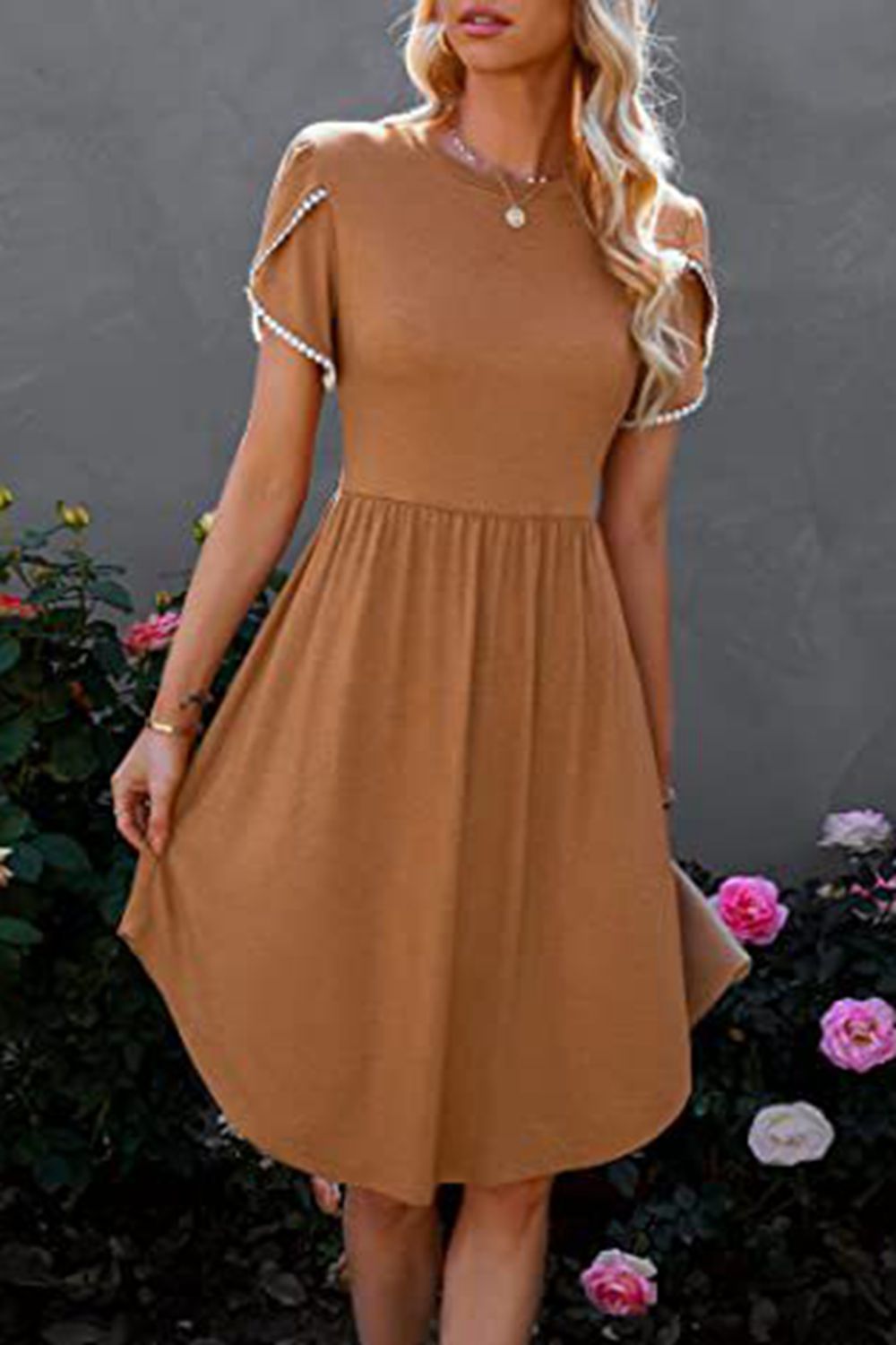 round neck short sleeve dress