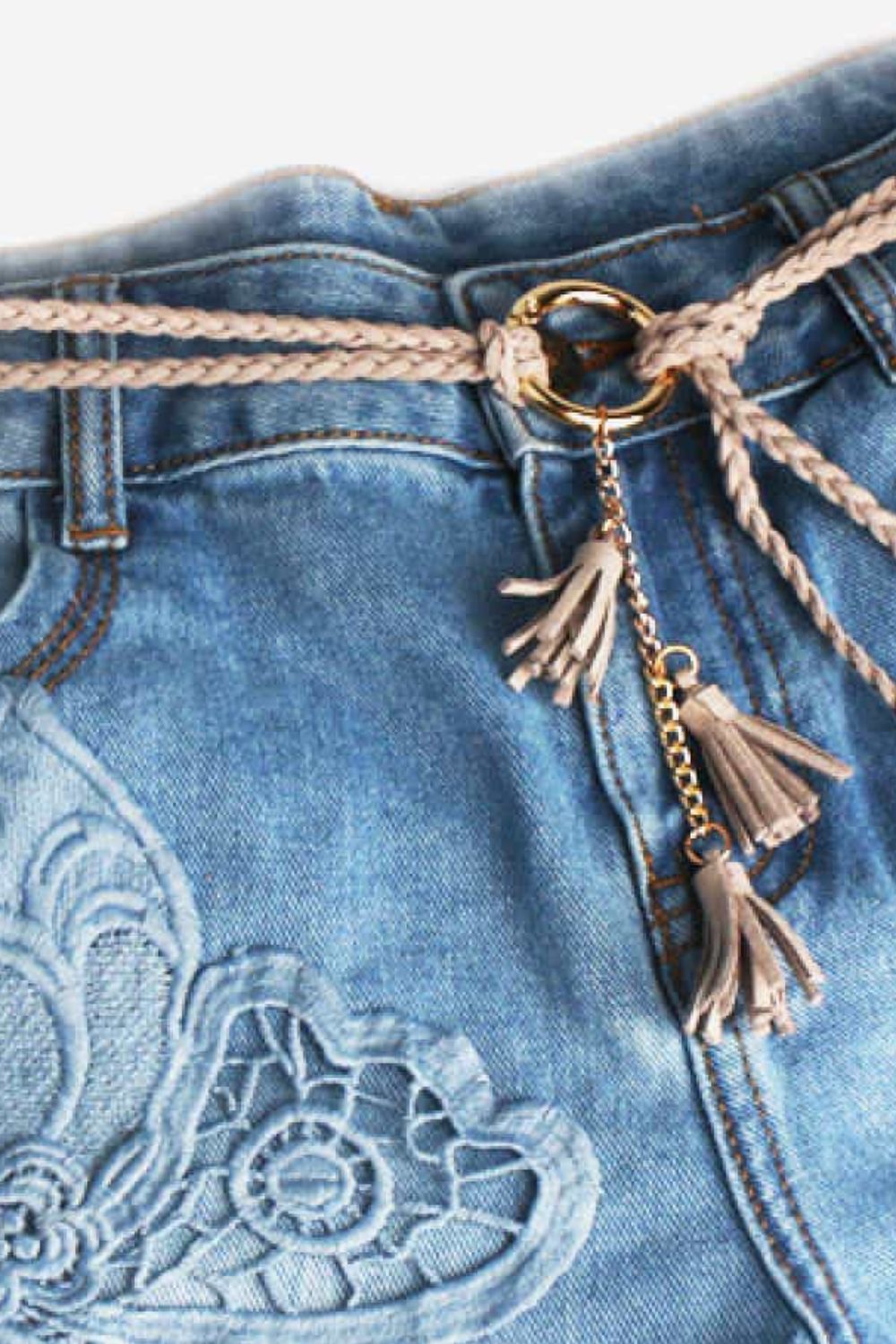 braid belt with tassels