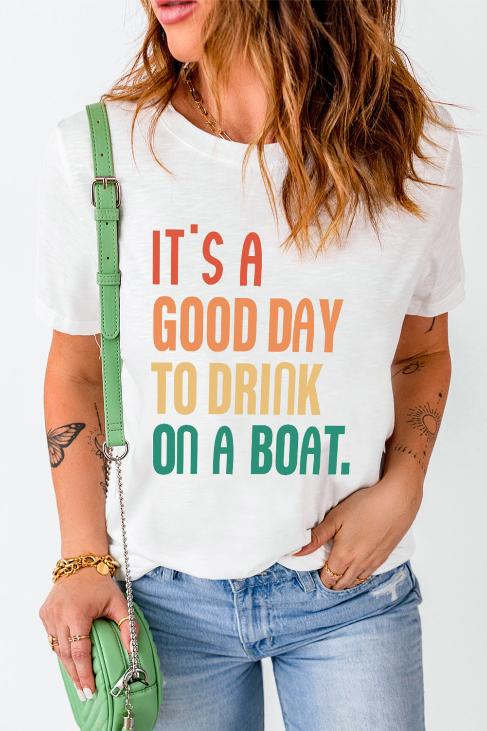 it's a good day to drink on a boat graphic tee