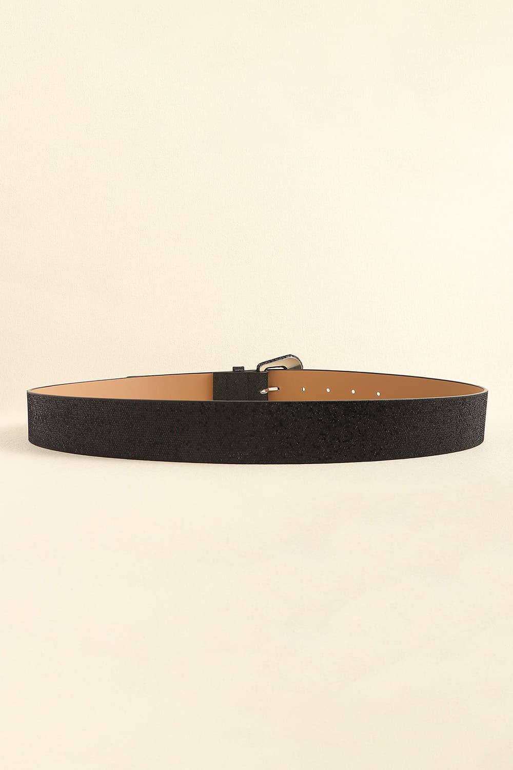 glitter pu leather belt