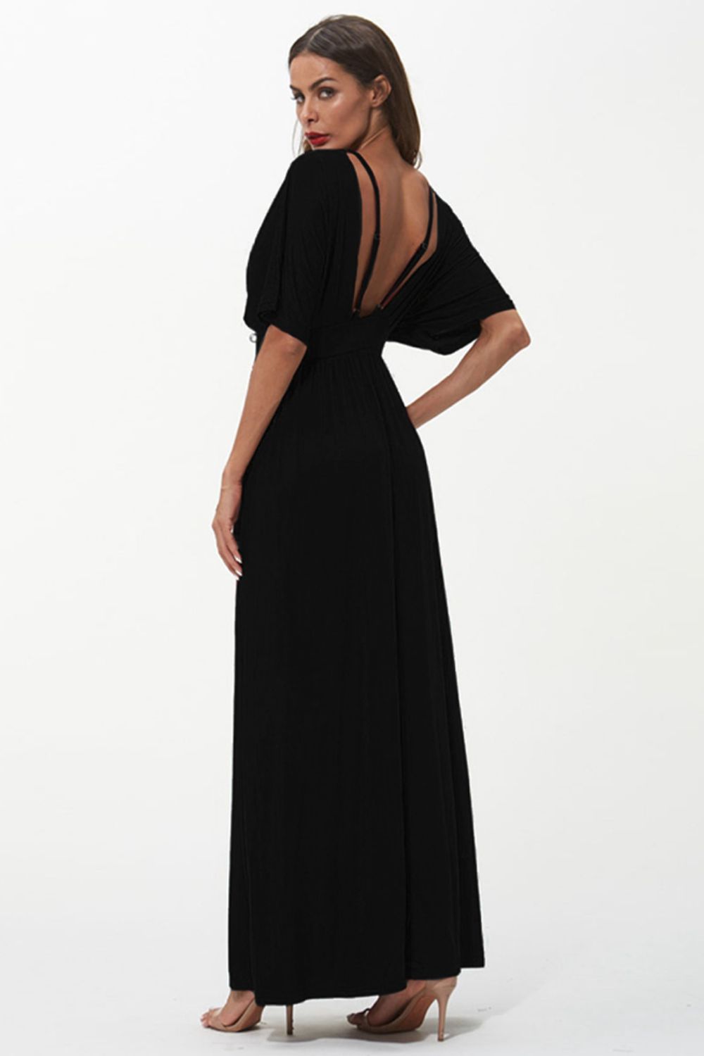 strappy neck maxi dress