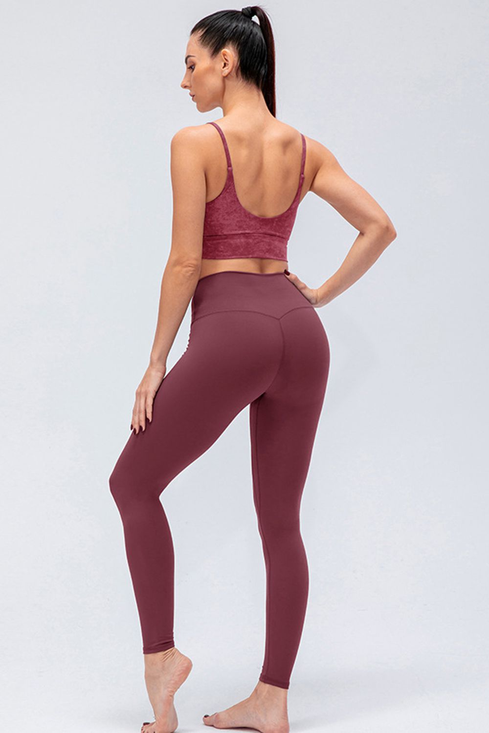 wide waistband slim fit active leggings