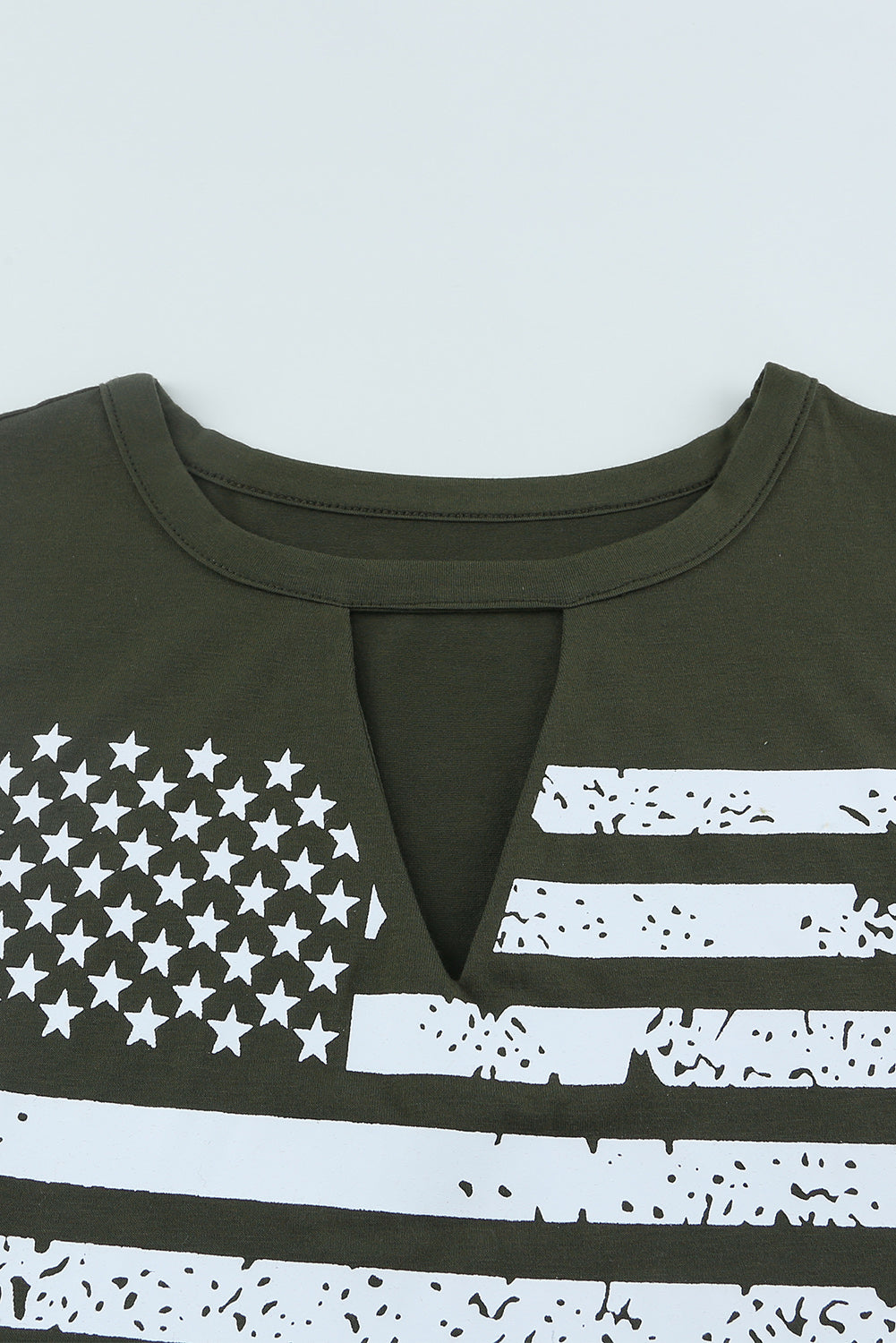 us flag graphic cutout round neck tank