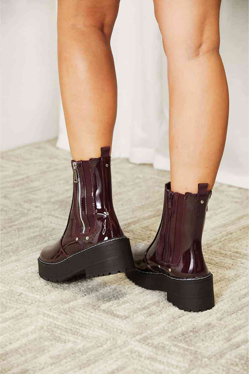 forever link side zip platform boots