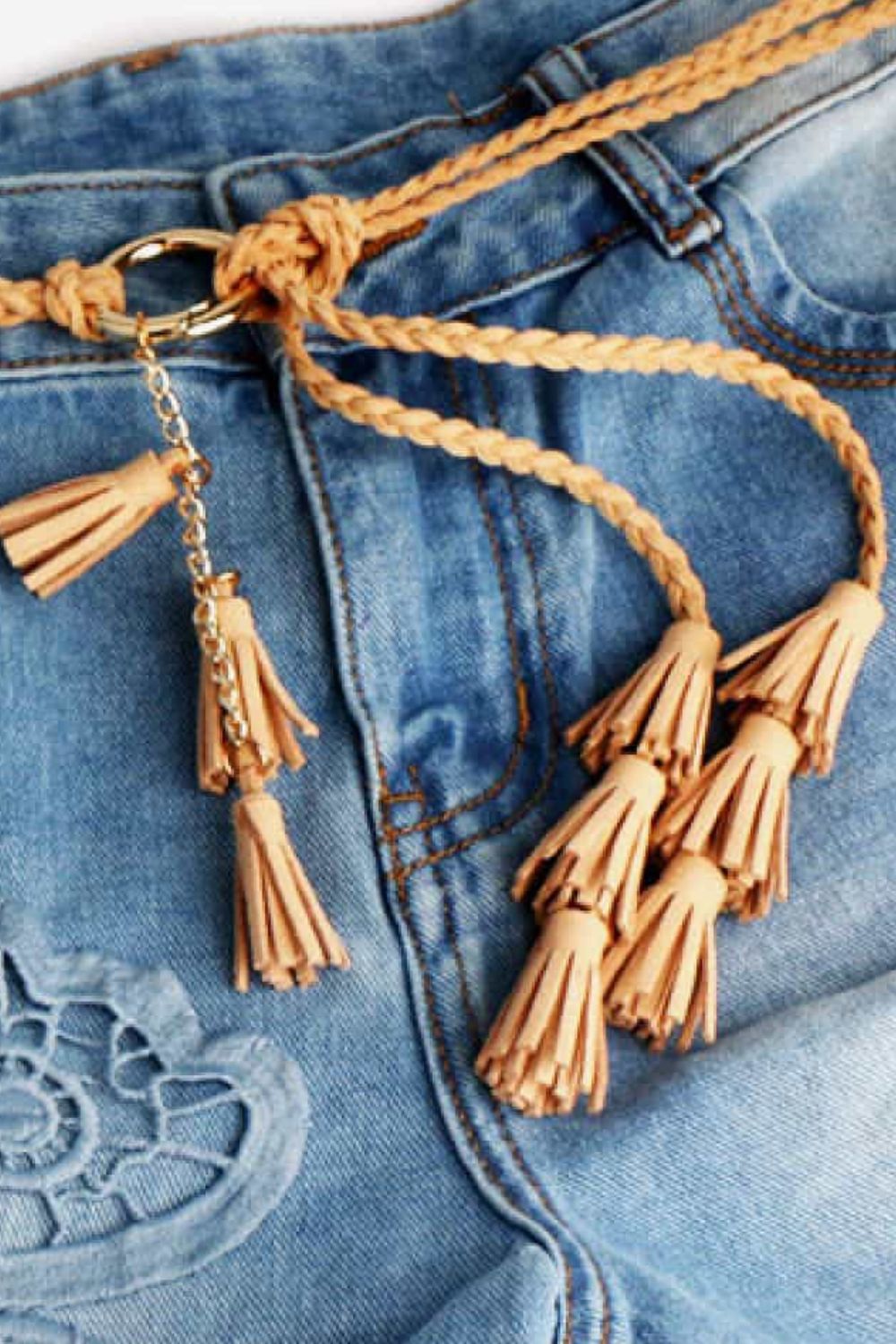 braid belt with tassels