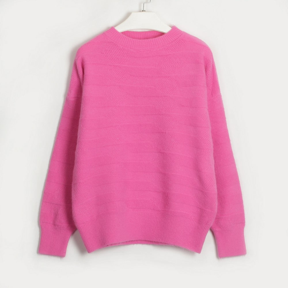 round neck dropped shoulder sweater