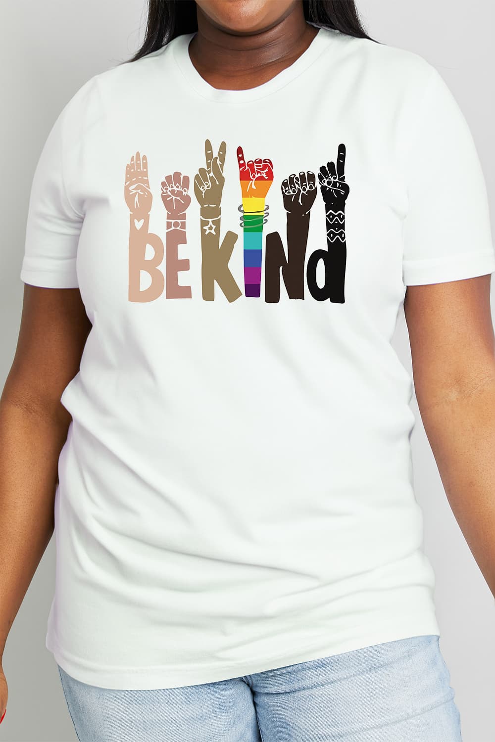 simply love full size be kind graphic cotton tee