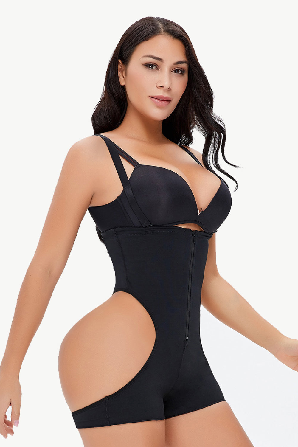 full size cutout under-bust shaping bodysuit