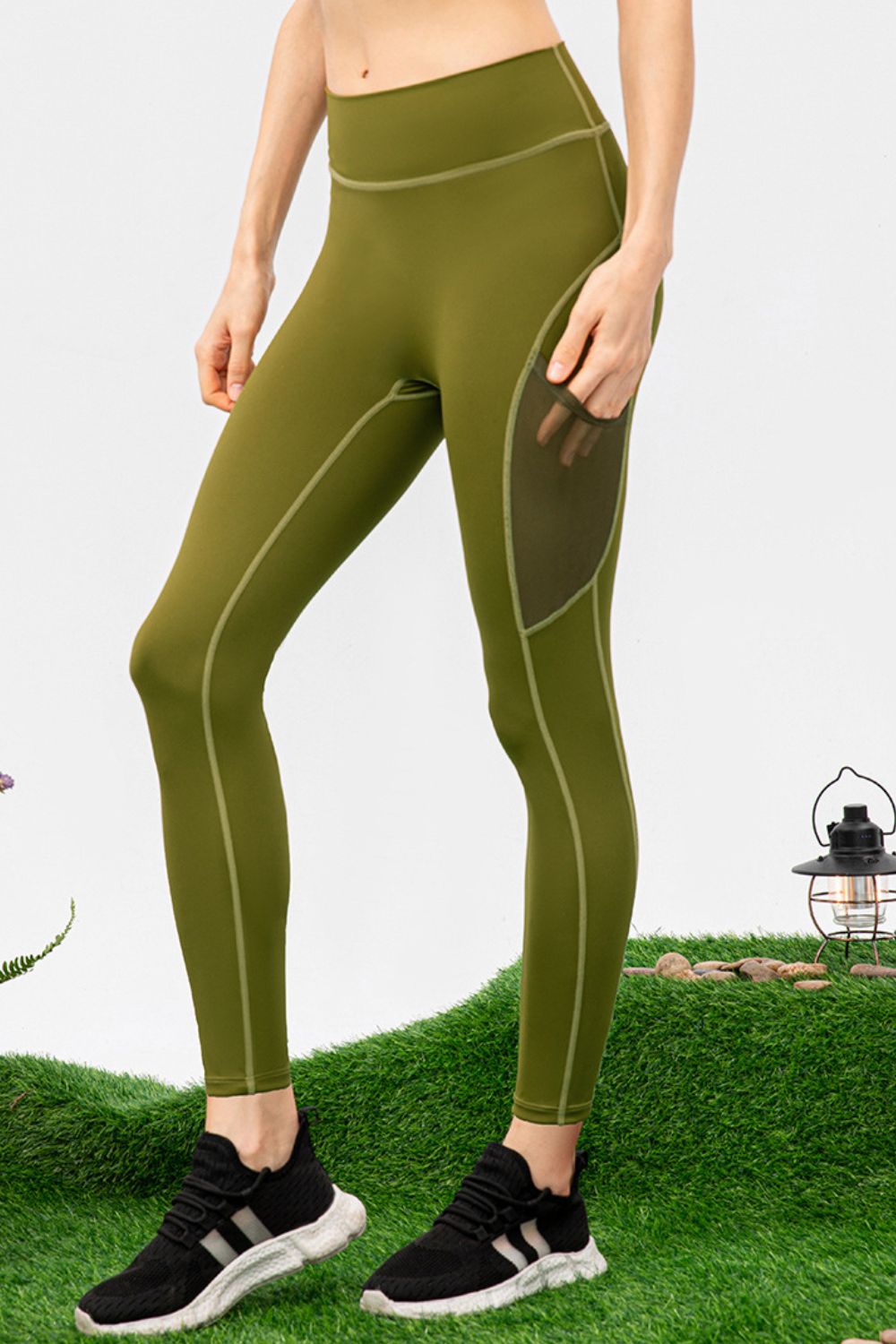 high waist slim fit long sports pants