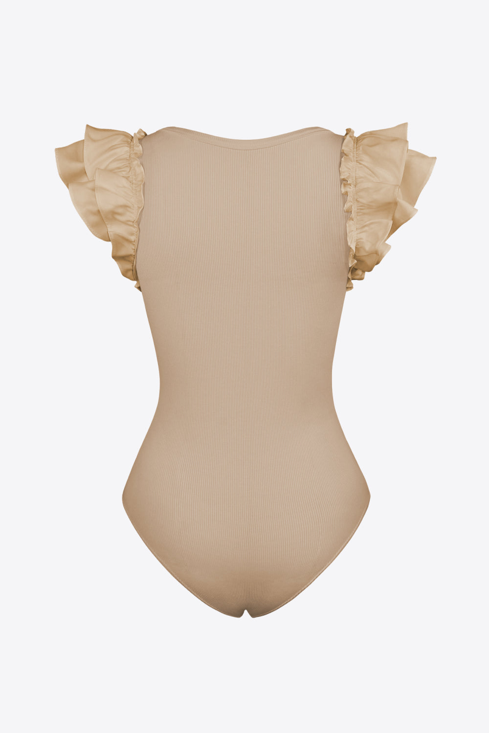 ruffled plunge bodysuit