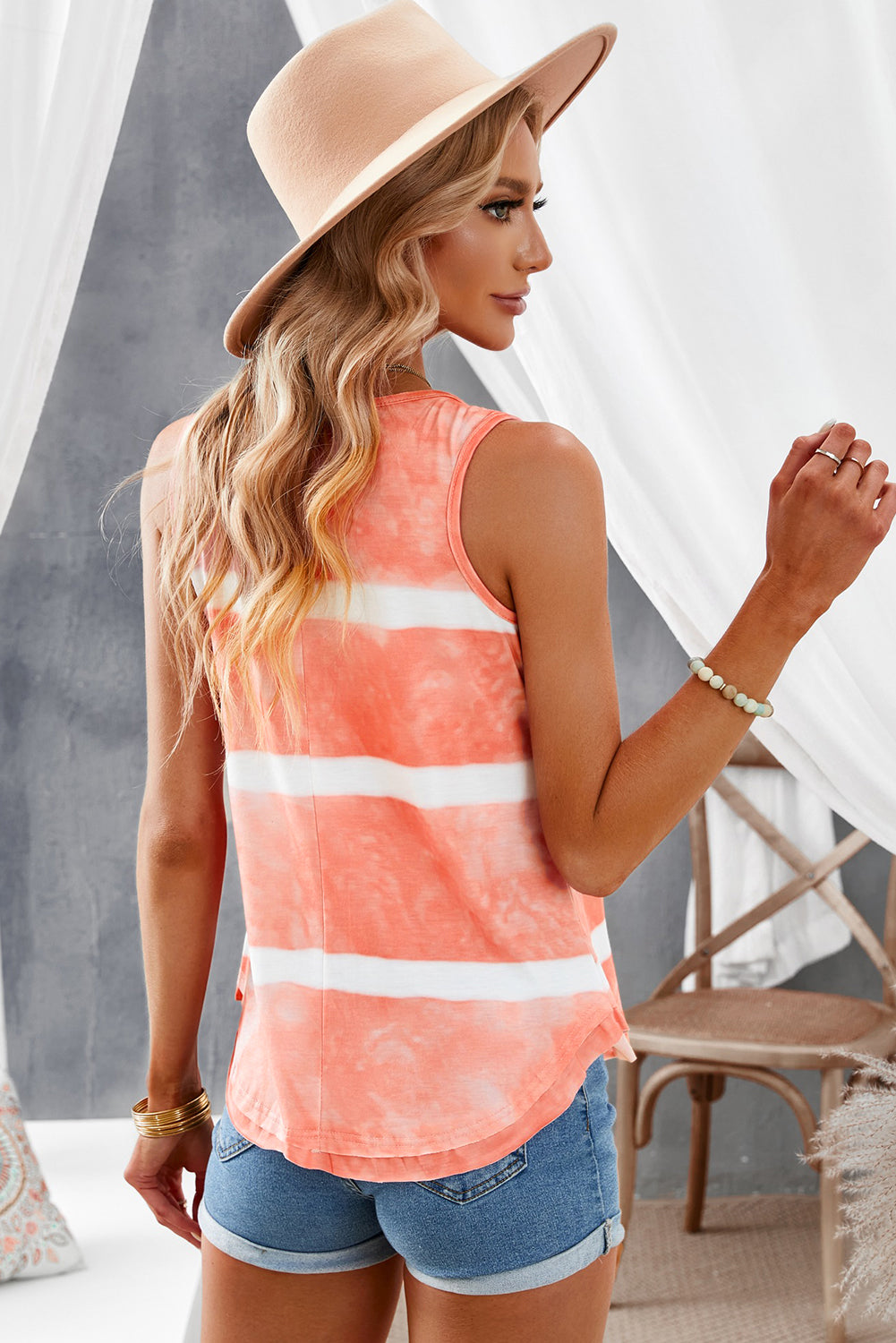 tie-dye henley tank