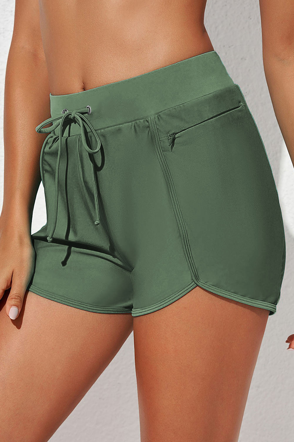 drawstring waist swim shorts