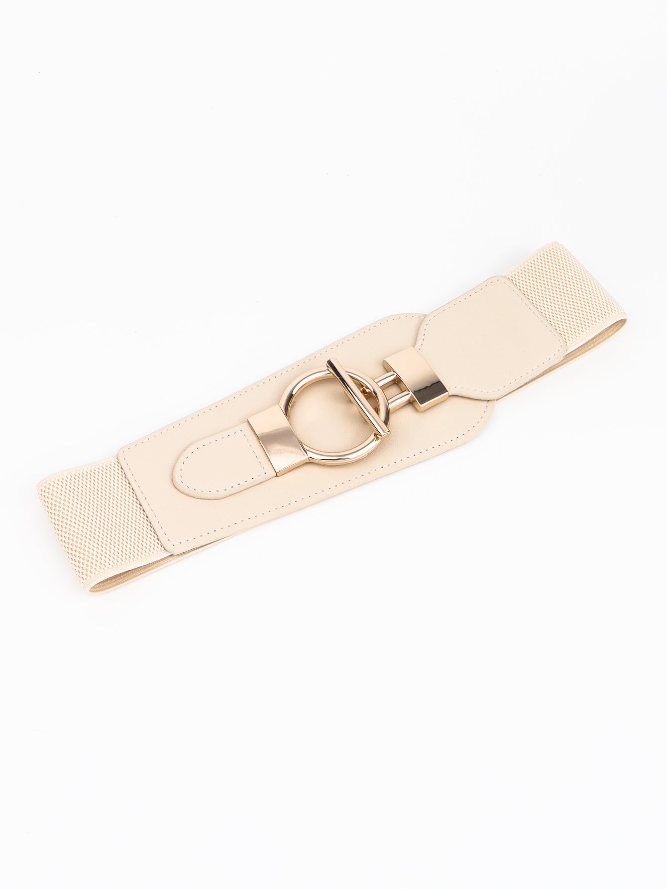 pu elastic wide belt with alloy buckle