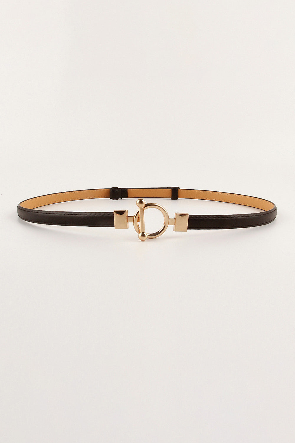 toggle buckle skinny pu belt