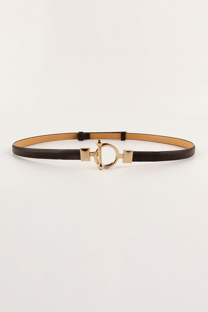 Toggle Buckle Skinny PU Belt